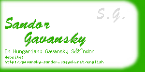 sandor gavansky business card